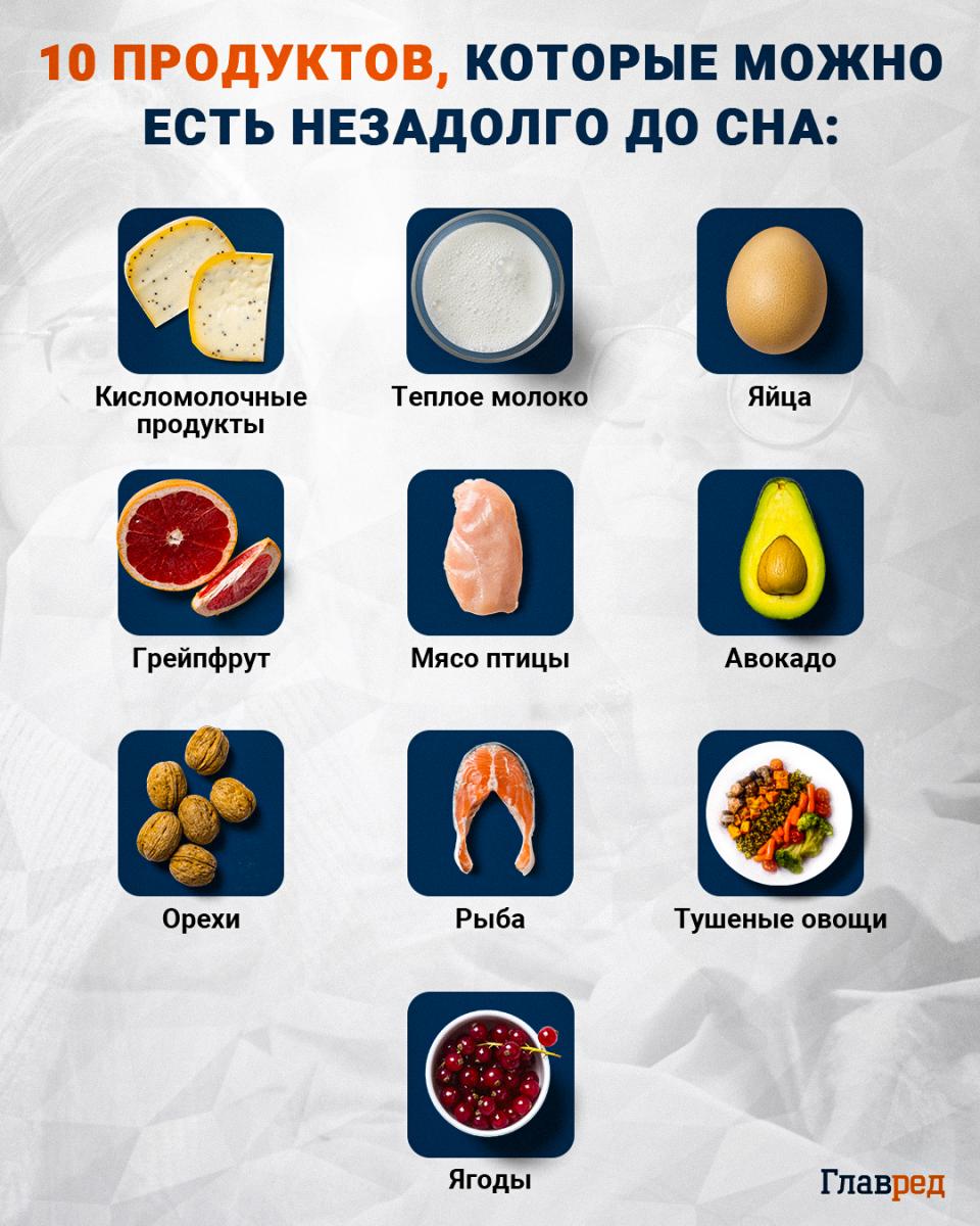 10 maisto produktų, kuriuos reikėtų valgyti prieš pat miegą infografikas