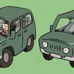 Super galvosūkis: suraskite 3 skirtumus merginos, vairuojančios džipą, nuotraukose 23